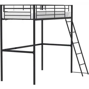 Lit Mezzanine Enfant Eliot En M?Tal Noir 90x190cm Avec Sommier Inclus pas cher