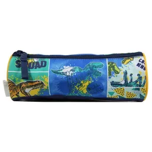 Trousse scolaire - BAGTROTTER - Phileas - Ronde - Bleue - Dinosaure