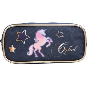 Trousse scolaire rectangulaire Cybel Cheval Licorne Bleue Bagtrotter pas cher