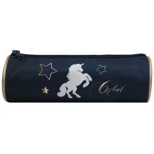 Trousse ronde CYBEL Licorne marine et dorée