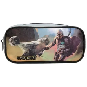 Trousse scolaire rectangulaire Star Wars / The Mandalorian Noire et Gr...