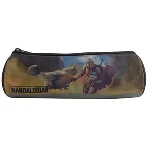 BAGTROTTER Trousse scolaire ronde Star Wars / The Mandalorian Grise pas cher