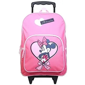 BAGTROTTER Sac à dos à roulettes Disney Minnie Noeud Rose pas cher