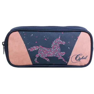 BAGTROTTER Trousse scolaire rectangulaire Cybel Cheval Licorne Bleu