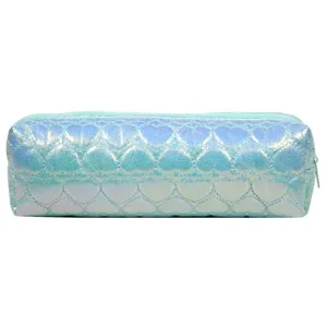 Trousse scolaire - No Name - Modèle carrée - Couleur turquoise - Fermeture zippée - Pour filleVendu parcdiscount