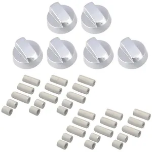 Boutons de Four Universels - SOS Accessoire - Lot de 6 - Argent - 30 Adaptateurs Inclus pas cher
