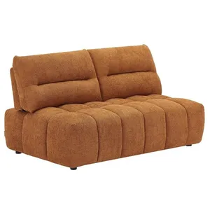 VENTE-UNIQUE Canapé 2 places dossier avance-recule en tissu texturé terracotta APOLIU pas cher