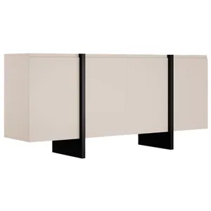 VENTE-UNIQUE Buffet avec 4 portes en MDF - Beige et Noir - LUVONIA pas cher