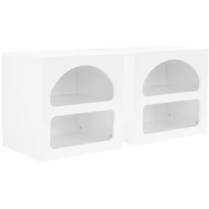 VENTE-UNIQUE Lot de 2 tables de chevet avec rangements - Blanc - LUELA pas cher