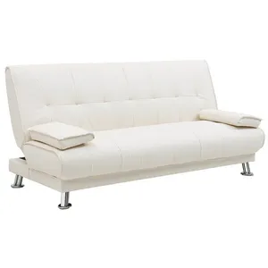 VENTE-UNIQUE Canapé convertible clic-clac en simili blanc MAXIME II pas cher