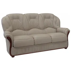 VENTE-UNIQUE Canapé 3 places 100% cuir de buffle taupe DAPHNE pas cher