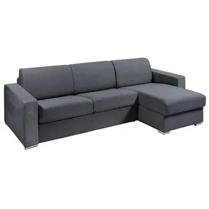 VENTE-UNIQUE Canapé dangle réversible convertible express en tissu gris anthracite - Couchage 160 cm - Matelas 14 cm - CALITO pas cher