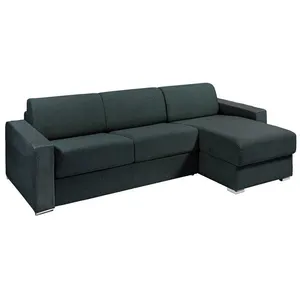 VENTE-UNIQUE Canapé dangle réversible convertible express en tissu texturé vert sapin - Couchage 140 cm - Matelas 22 cm avec mémoire de forme - pas cher