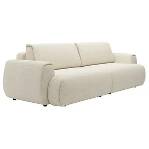 VENTE-UNIQUE Canapé 4 places convertible en tissu texturé beige MONELIA pas cher
