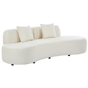 Vente-unique Canapé 3 places en velours beige BASILIANA pas cher