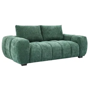 Vente-unique Canapé 3 places en tissu texturé vert BERENIA pas cher
