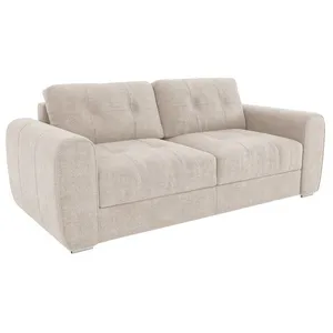 VENTE-UNIQUE Canapé 4 places convertible express en tissu beige - Couchage 160 cm - Matelas 22 cm BOLIPO pas cher