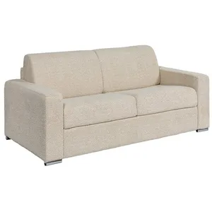 VENTE-UNIQUE Canapé 3 places convertible express bouclette beige - Couchage 140 cm - Matelas 22 cm - CALITO pas cher