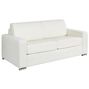 VENTE-UNIQUE Canapé 3 places convertible express cuir de buffle blanc - Couchage 140 cm - Matelas 14 cm - CALITO pas cher