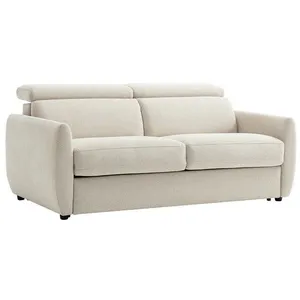 VENTE-UNIQUE Canapé 3 places convertible express en tissu beige SOVALI pas cher