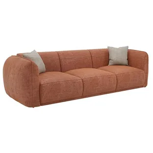 VENTE-UNIQUE Canapé 3 places en tissu texturé terracotta JUNETI pas cher
