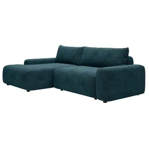 VENTE-UNIQUE Canapé dangle gauche convertible en tissu texturé bleu DAVISO pas cher