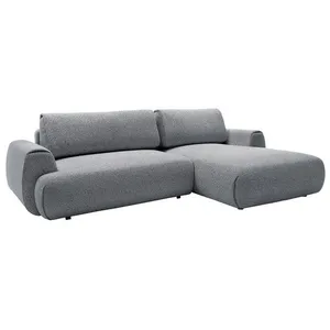 VENTE-UNIQUE Canapé d'angle droit convertible en tissu texturé gris anthracite MONELIA pas cher