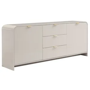 VENTE-UNIQUE Buffet avec 2 portes et 3 tiroirs - Beige et doré - ORALINO pas cher