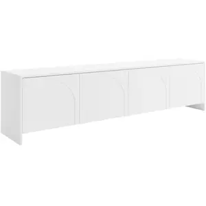 VENTE-UNIQUE Meuble TV avec 4 portes - Blanc - NALYRA de Maison Céphy pas cher