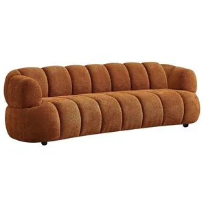 VENTE-UNIQUE Canapé 3 places en tissu bouclette terracotta COLIANI pas cher