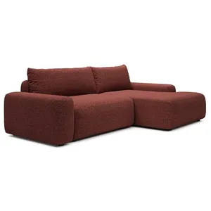 VENTE-UNIQUE Canapé dangle droit convertible en tissu chenille bordeaux DAVISO pas cher