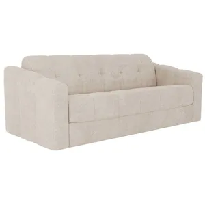 VENTE-UNIQUE Canapé 4 places convertible express en tissu texturé beige - Couchage lattes larges 160 cm - Matelas 22 cm avec mémoire de forme - pas cher