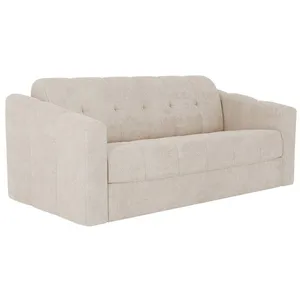 VENTE-UNIQUE Canapé 3 places convertible express en tissu texturé beige - Couchage lattes larges 140 cm - Matelas 18 cm - DARIELO pas cher