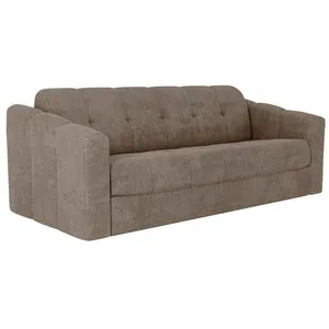 VENTE-UNIQUE Canapé 4 places convertible express en tissu texturé taupe - Couchage lattes larges 160 cm - Matelas 14 cm - DARIELO pas cher