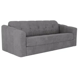 VENTE-UNIQUE Canapé 4 places convertible express en tissu texturé gris - Couchage lattes larges 160 cm - Matelas 14 cm - DARIELO pas cher