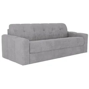 VENTE-UNIQUE Canapé 3 places convertible express en tissu texturé gris clair - Couchage 140 cm - Matelas 22 cm avec mémoire de forme - DARIELO pas cher