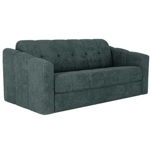 VENTE-UNIQUE Canapé 3 places convertible express en tissu texturé bleu canard - Couchage 140 cm - Matelas 18 cm - DARIELO pas cher