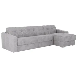 VENTE-UNIQUE Canapé dangle convertible express en tissu texturé gris clair - Couchage lattes larges 160 cm - Matelas 22 cm avec mémoire de forme pas cher