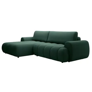 VENTE-UNIQUE Canapé dangle gauche convertible en tissu vert sapin FRIDORA pas cher
