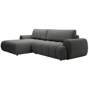 VENTE-UNIQUE Canapé dangle gauche convertible en tissu gris FRIDORA pas cher