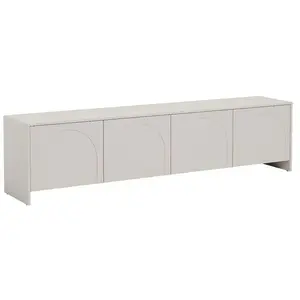 VENTE-UNIQUE Meuble TV avec 4 portes - Beige - NALYRA de Maison Céphy pas cher