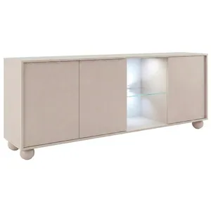 VENTE-UNIQUE Buffet 3 portes et 2 niches avec LEDs - Beige - MYVARO pas cher