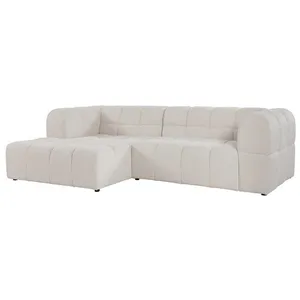 VENTE-UNIQUE Canapé dangle gauche en tissu texturé beige RIMALO pas cher