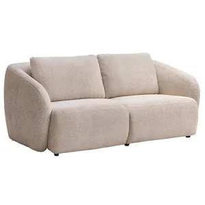 VENTE-UNIQUE Canapé 2 places en tissu chenille beige LIRUNO pas cher