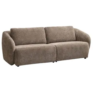 VENTE-UNIQUE Canapé 3 places en tissu chenille taupe LIRUNO pas cher