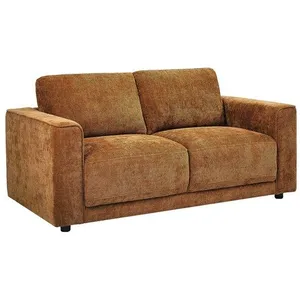 VENTE-UNIQUE Canapé 2 places en tissu texturé terracotta NETUSO pas cher