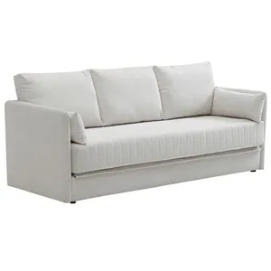 VENTE-UNIQUE Canapé 3 places convertible en tissu beige GRECCO pas cher