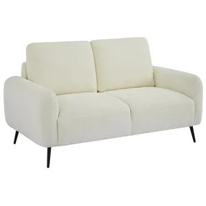 VENTE-UNIQUE Canapé 2 places en tissu texturé blanc cassé LETROSA pas cher