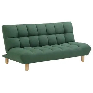 VENTE-UNIQUE Canapé 3 places convertible clic clac en tissu vert ESTEBAN pas cher