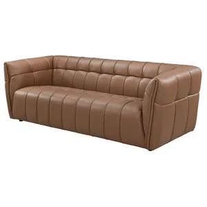 VENTE-UNIQUE Canapé 3 places en cuir camel DUGORI pas cher